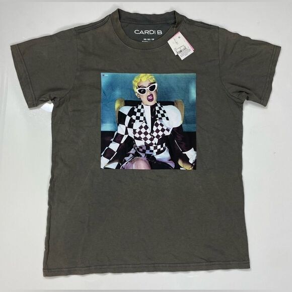 CARDI B Graphic T-shirt Women XS Short Sleeve Music NWT - Picture 1 of 6